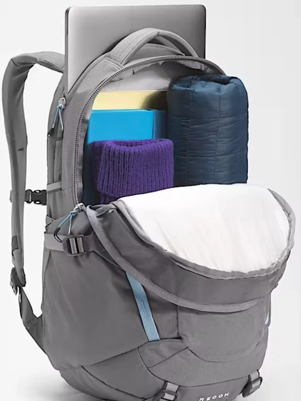The North Face Recon Backpack 30L- Zinc Grey Dark Heather/Powder Blue